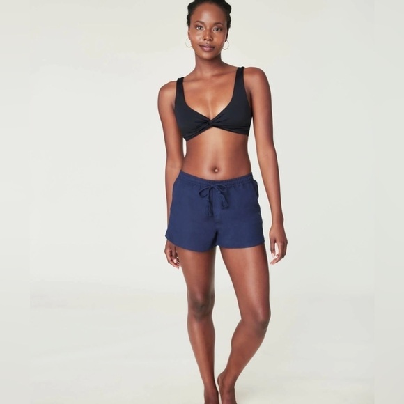 NWT Andie | The Graciosa Linen Navy Shorts Tassle Drawstrings Resortwear XL - Picture 1 of 8